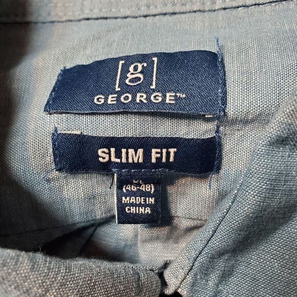 NWT George Blue to Black Ombre Button Down Shirt - Picture 6 of 6